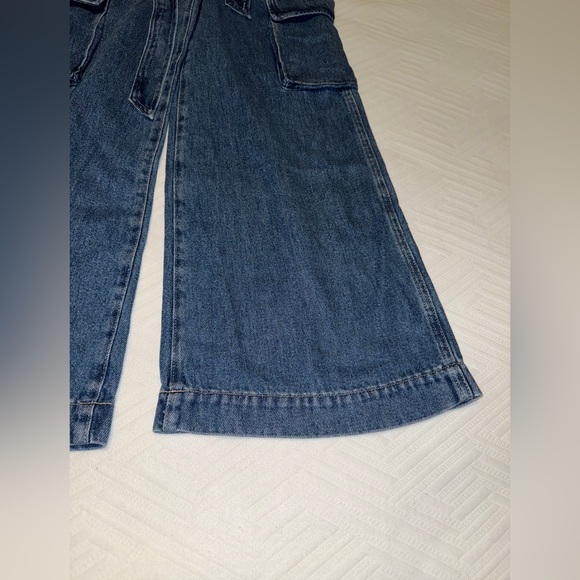 7  FOR ALL MANKIND  Denim Tie-Waist Cargo Palazzo Jeans  SIZE: 24 - Picture 8 of 12